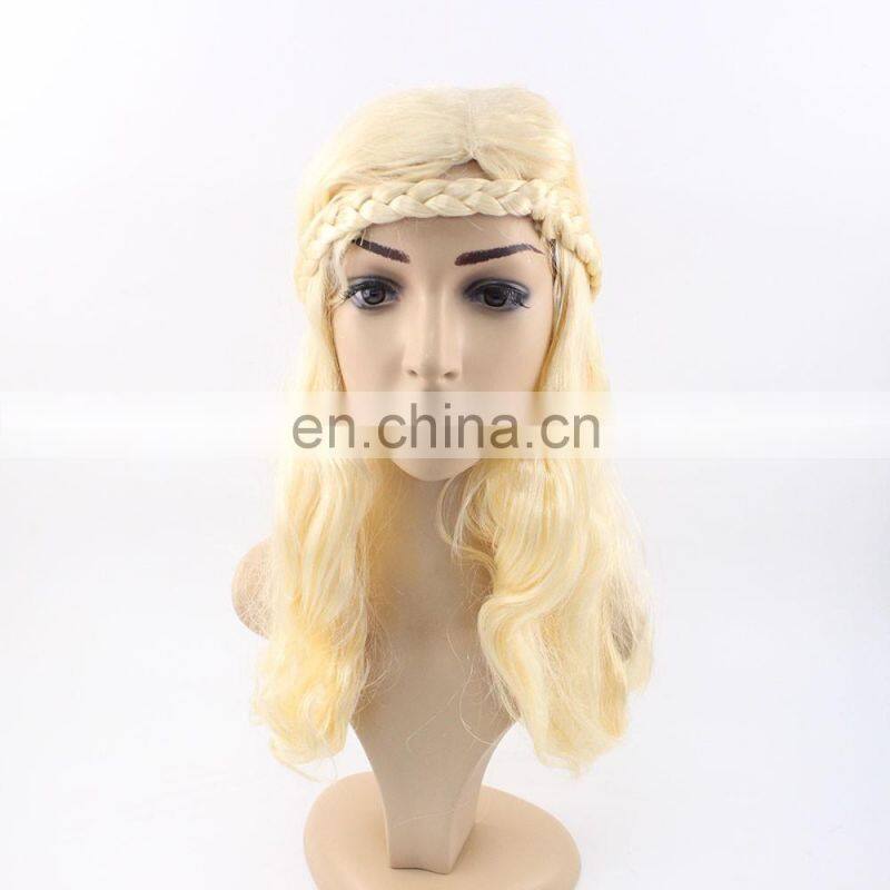 Golden hair Braid wigs European and American girl wigs