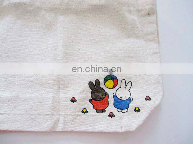 Wholesale white canvas shopping bag cartoon printing non-woven handed lift bag