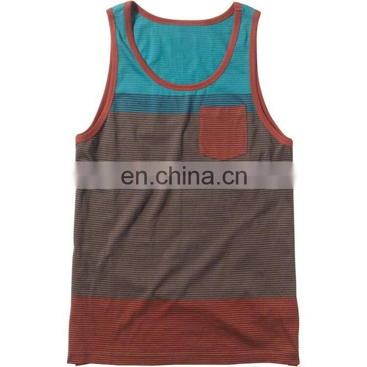 custom pocket tank top men contrast color tank tops for men