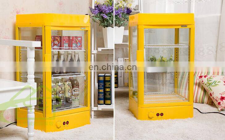 Temperature cycling heating adjustable beverage display cabinet office supermarket special hot display showcase