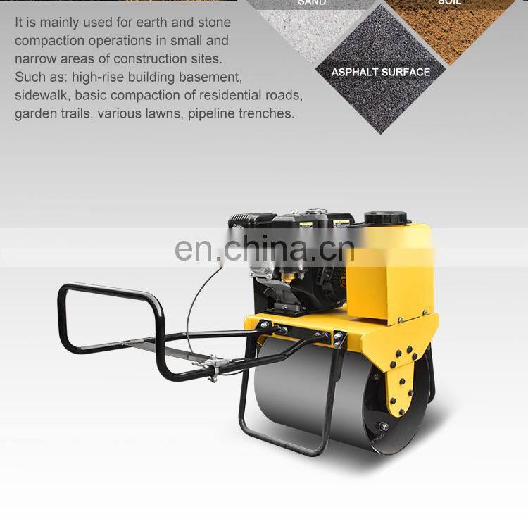 Hand-held single wheel manual vibration road roller compactor for trench backfill