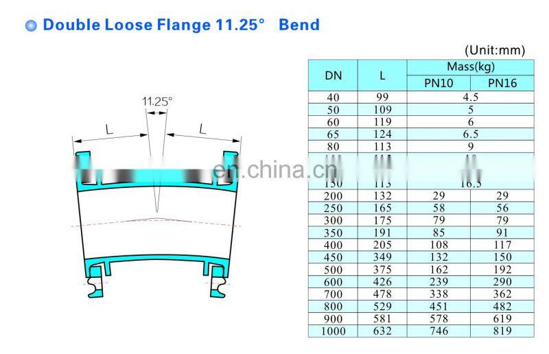 ductile iron pipe fitting double loose flange bend elbow pipe with 2 loosing flanges