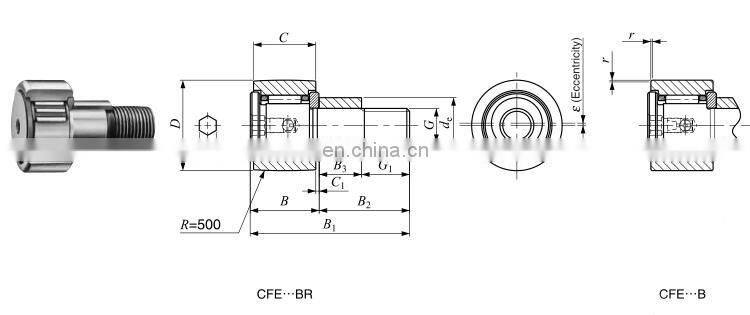 CF 20 B Chinese factory cam follower bearing CF 20 BR