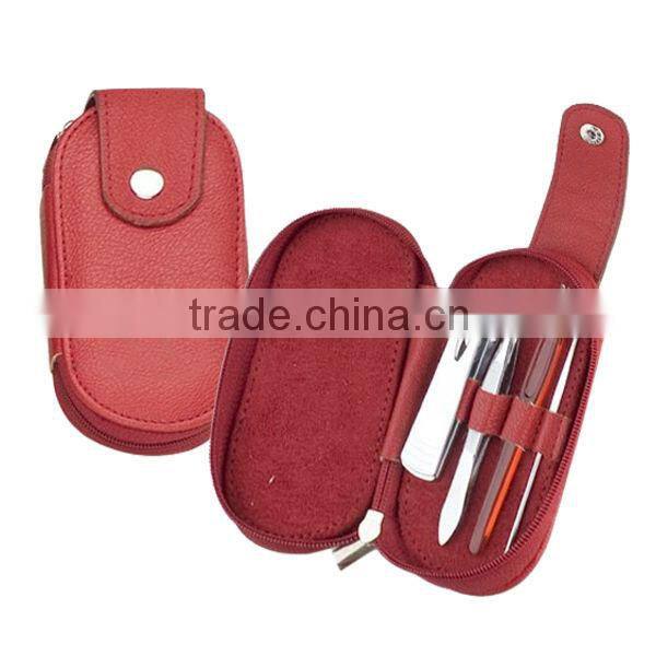 New style zipper with button closure compact manicure set