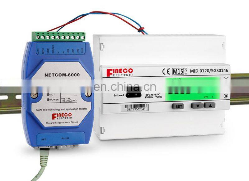EM737 3*230/400V 1.5(6)A CT mid approved 3 phase 4 wire energy meter connection solar power meter
