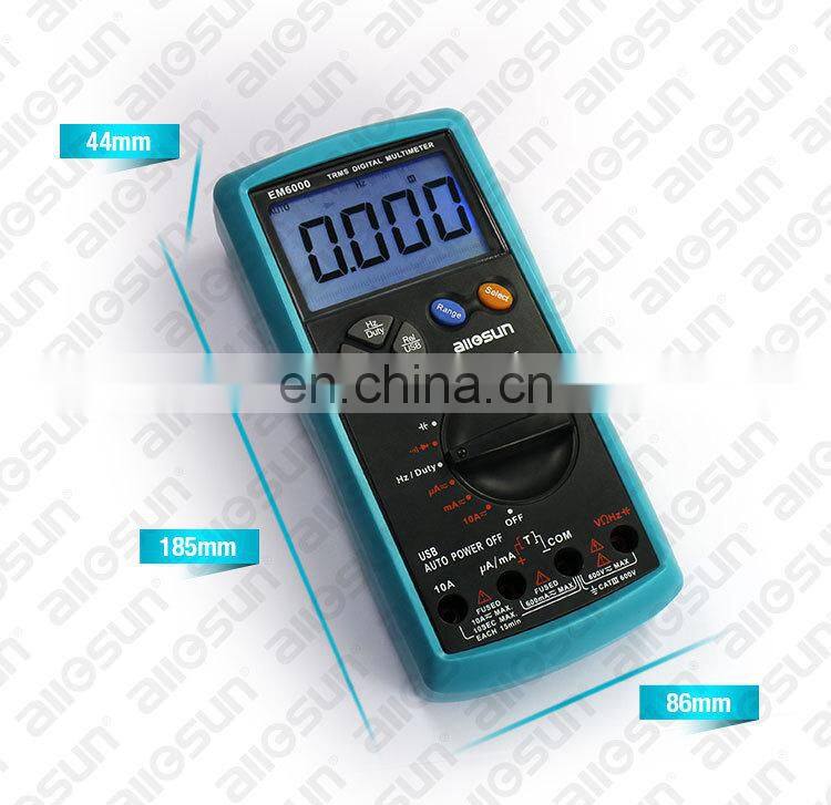 all-sun EM6000 Professional True RMS digital multimeter 3 5/6-digit LCD display multimeter max/min value recording tester