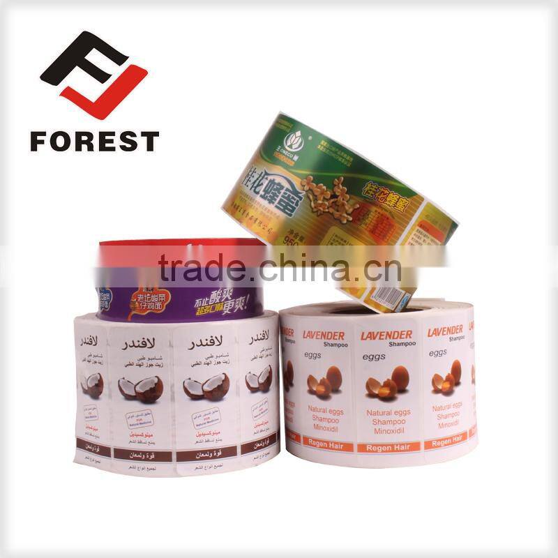 Custom roll adhesive sticker printing, decorative blank labels
