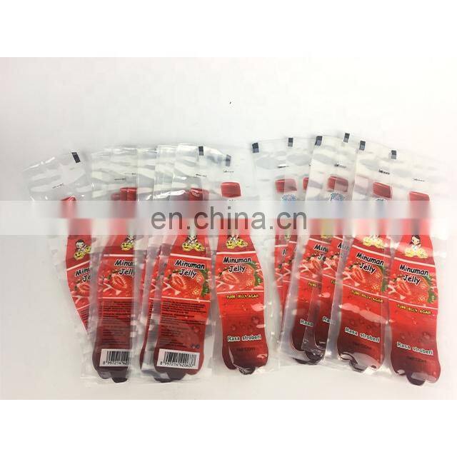 cheap liquid packaging soft drink, PET mylar bottle shaped juice pouch