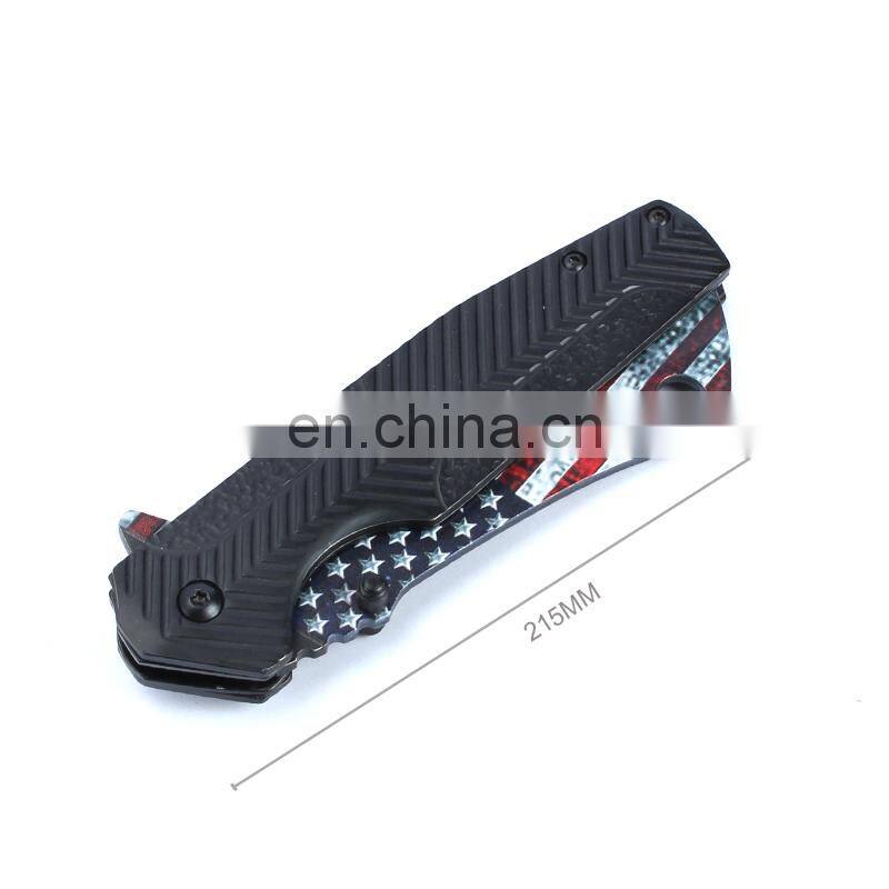 Aluminum Handle Stainless Steel Folding Blade Hunting Knife with Belt Clip
