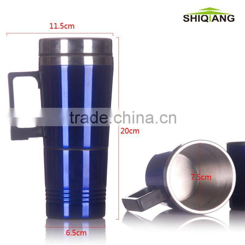 450ml double wall stainless steel office coffee mug with a cup