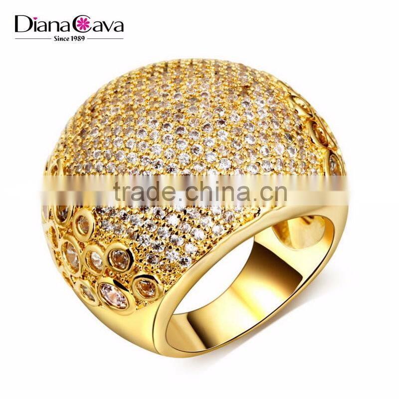 Crystal Luxury Wedding Jewelry Must Buy Design Pave Setting Zircon Chunky Ring