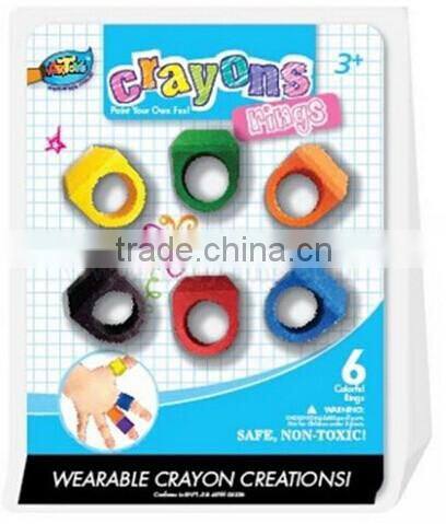 6 color Ring Crayons plastic crayons