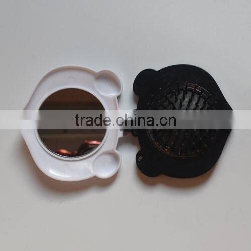 Plastic animal Panda/Owl-shaped shaped folding mirror and comb