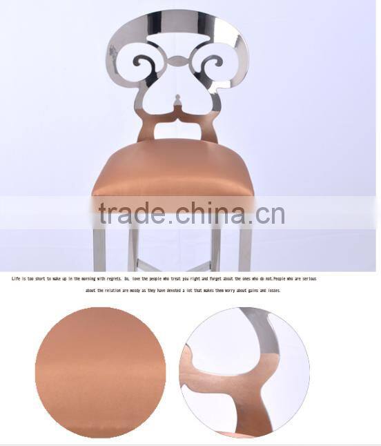 Fashion bar chair carving stainless steel furniture