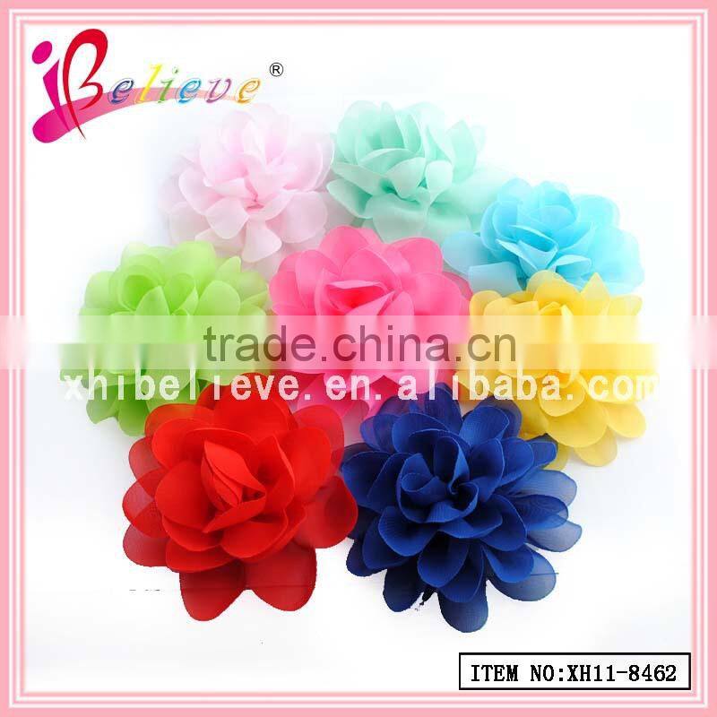 Newly handmade solid fabric ribbon flower hair clip korean hair accessories (XH11-8462)