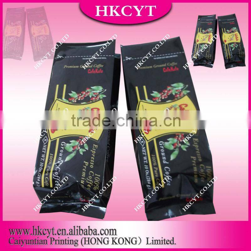 Plastic packaging bag/side gusset coffee bag/aluminum foil coffee bag
