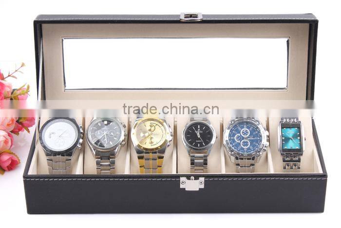 C34 ANPHY 6 pcs Watch Box High Grade Leather Flannelette Display Case