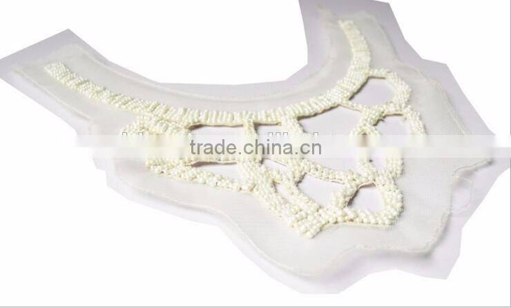China Factory Garments Parts,Fashion NEW Cheap OEM/ODM Korean Handmade Pearl White False Collar