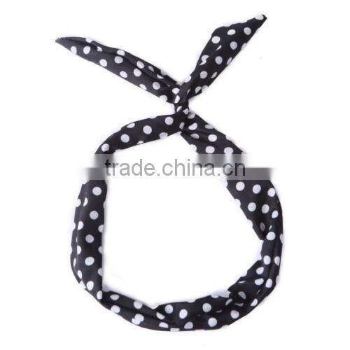 HOT 1 PC Lovely Kids Girls Lady Bow Headwear Hair Bands Hoop Rabbit Ear Wrapped Headband Party Wire Scarf Hair Accessories