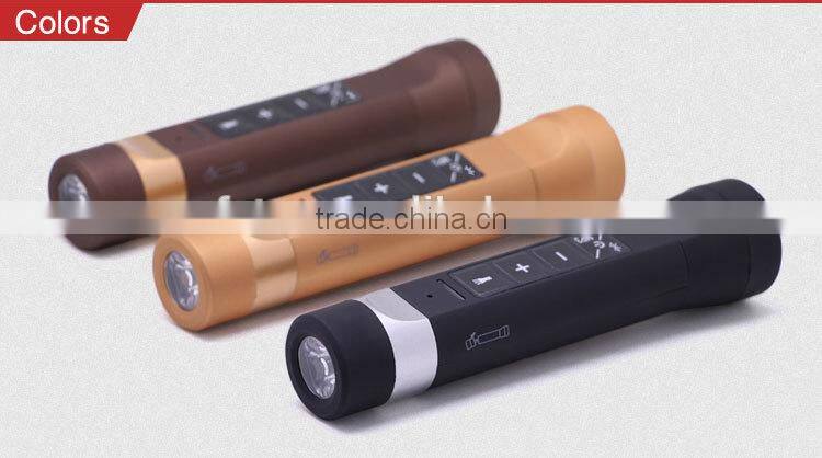 2600mah portable power bank bluetooth speaker with torch
