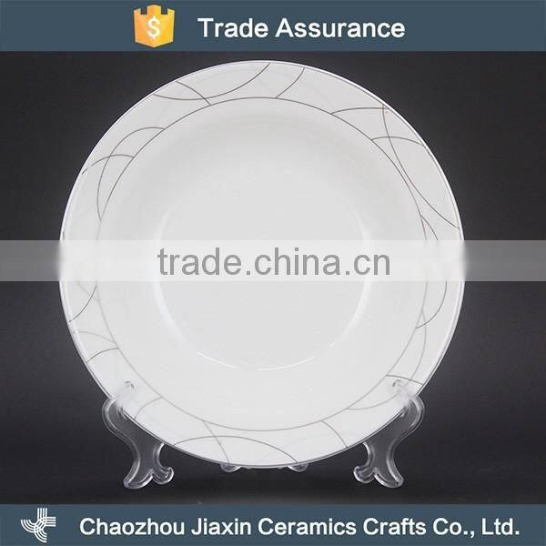 Ceramic household tableware round dinner soup plate