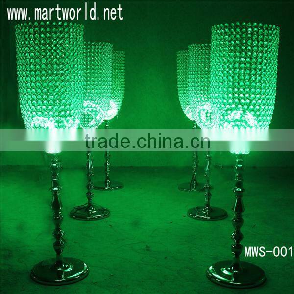 Wholesale high quality metal&crystal wedding pillar wedding walkway stand wedding column for party wedding decoration(MWS-001)
