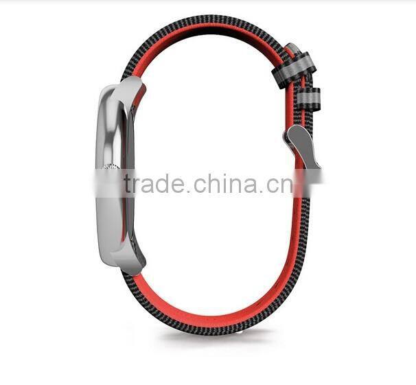 Club Military Watches with Canvas Strap Grey and Blue Stripes Bracelet Watch