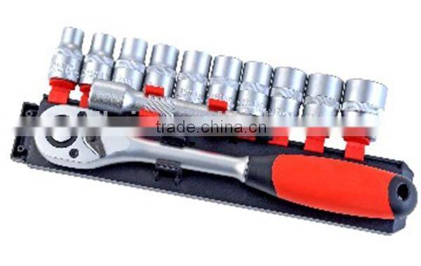 1/2"DR 12 PCS SOCKET SET: Ratchet Wrench & Sockets
