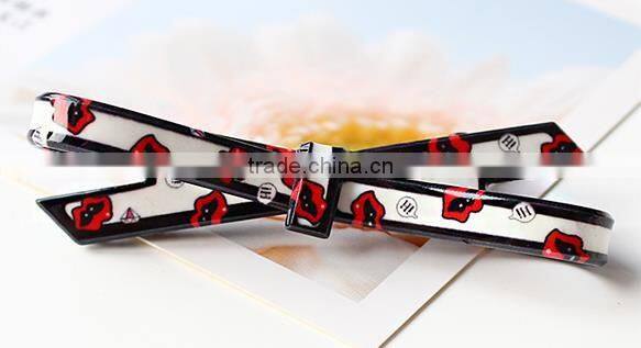 fancy fabric hair bow tie hair clip hair accessory in hair pieces