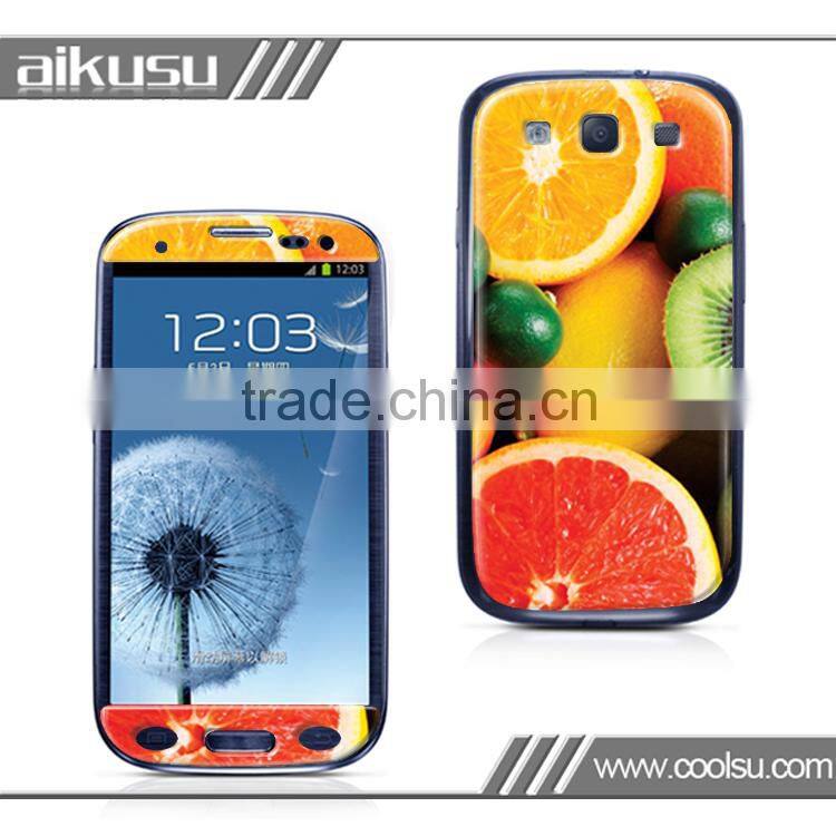 Fresh and fruit design cell phone epoxy skin stickers for samsung s3