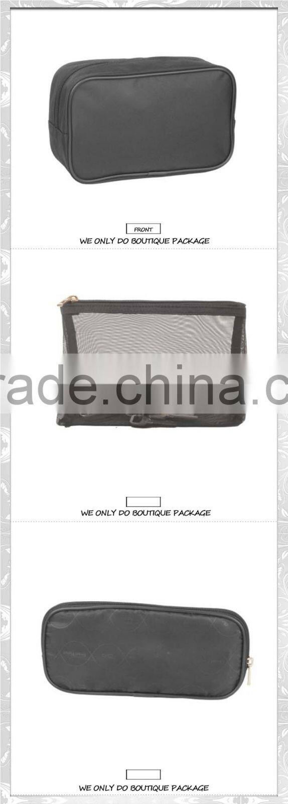 Black unisex nylon packing cubes for travel