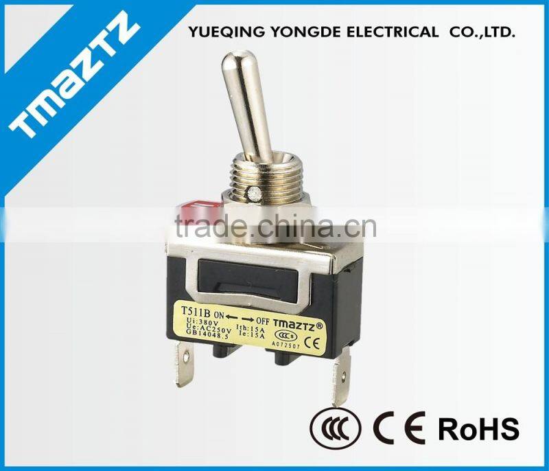 2 pins 15A 250V ON OFF screw terminal mini Toggle switch miniature toggle switch 1021 T511B