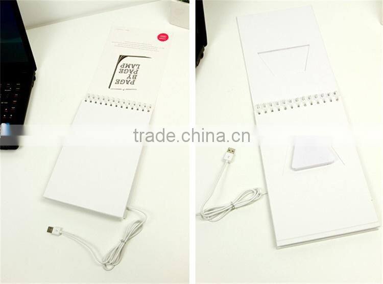 Page by page turn fashionable calendar USB led lamp