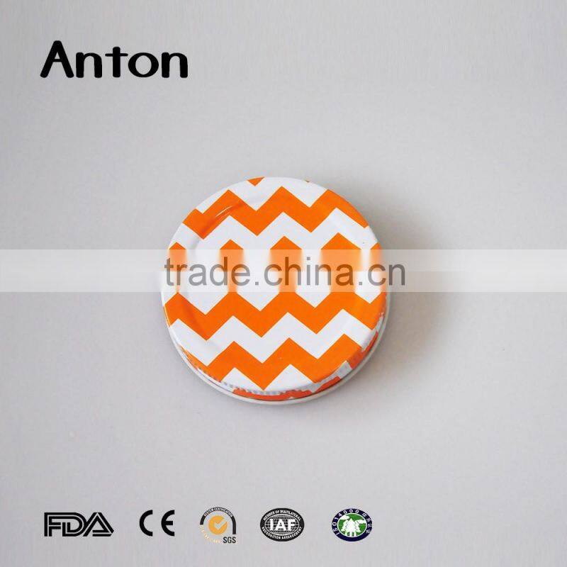 Tinplate metal screw caps with hole for mason jar