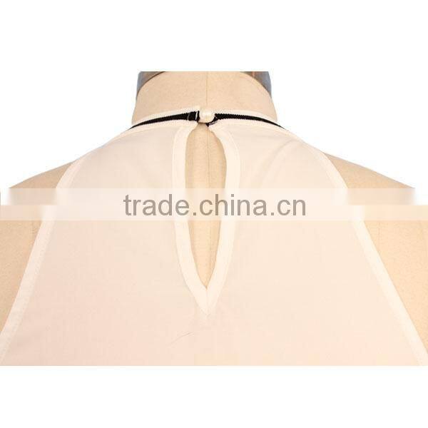 2016 sexy white chiffon tank tops hollow out neck chiffon tank tops