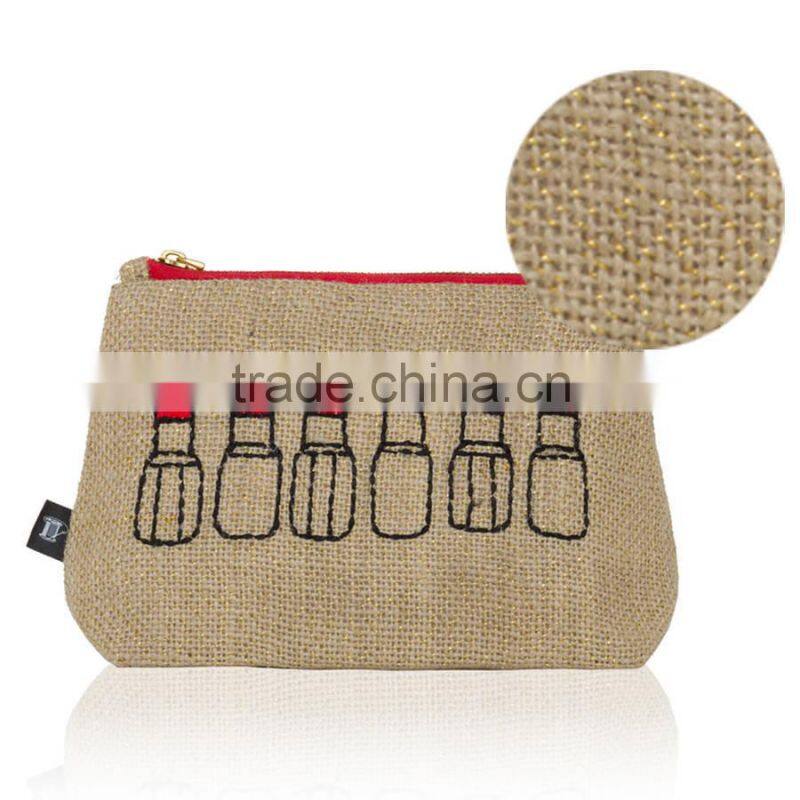 Naturel Lipstick Pouch jute burlap cosmetic bag