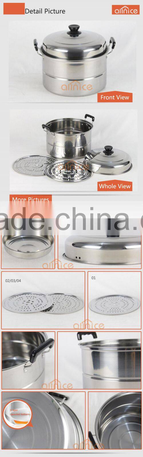 Philippines/Indonesia styles stainless steel #410 steamer pot with steamer rack