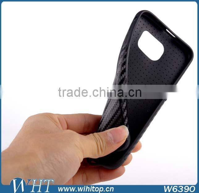 Wholesale Grain Carbon TPU Case Protective Case Cover For Samsung Galaxy S6