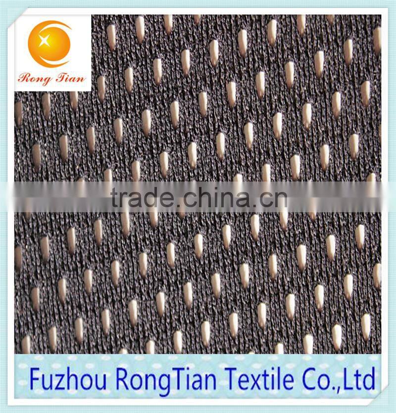 100 polyester thick triangle hole mesh knitting fabric for shoes