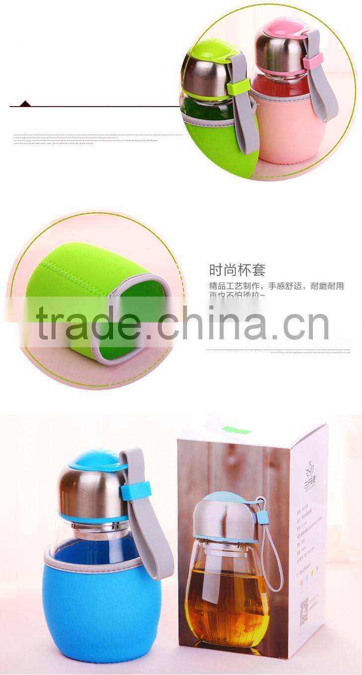 Beauchy 2016 Penguin shape 300ml glass bottle transparent glass drinking bottle hot sale