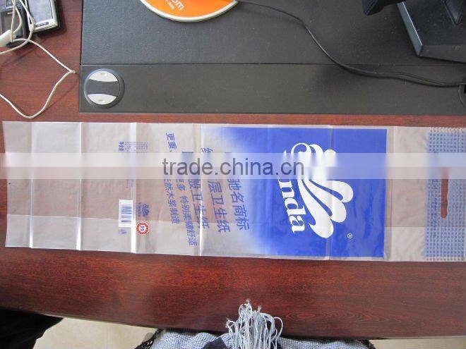 Customised printing one side gusset bag of PE bag paper towel bag