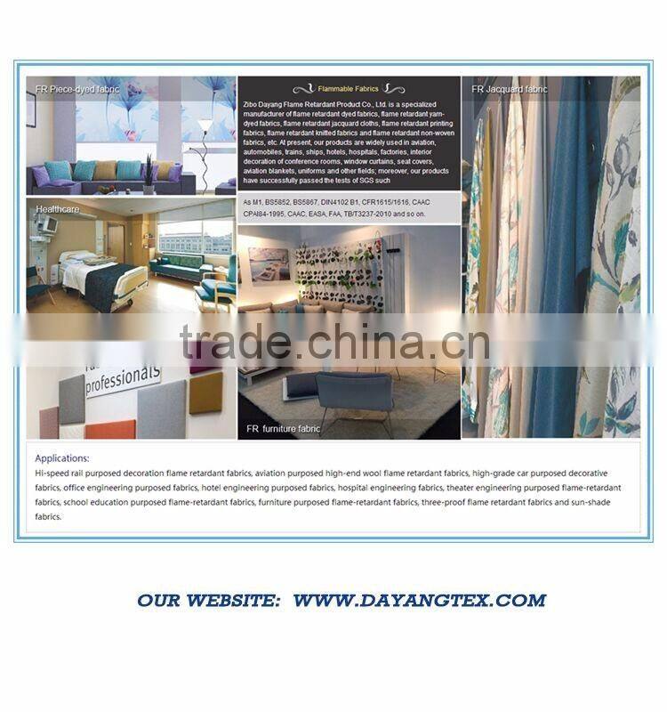 Polyester fire retardant jacquard fabric