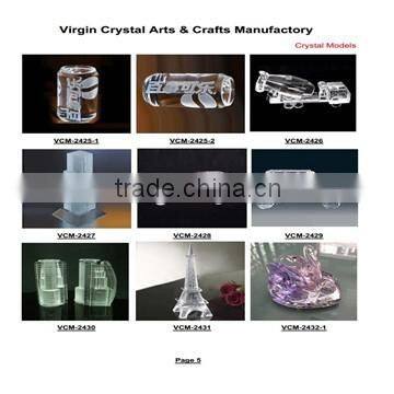 Crystal 3d modern model building with glass base /crystal model aircraft building models for office decorations