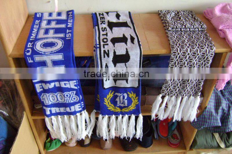 promotional customized 100% acrylic red knitted jacquard hat/scarf set with customized logo for adults