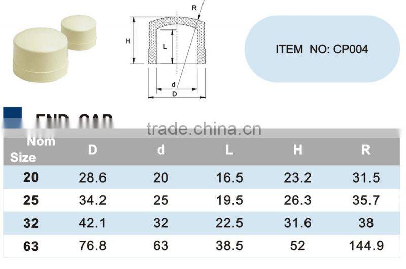 High quality CPVC end cap for plastic pipe water supply DIN standard
