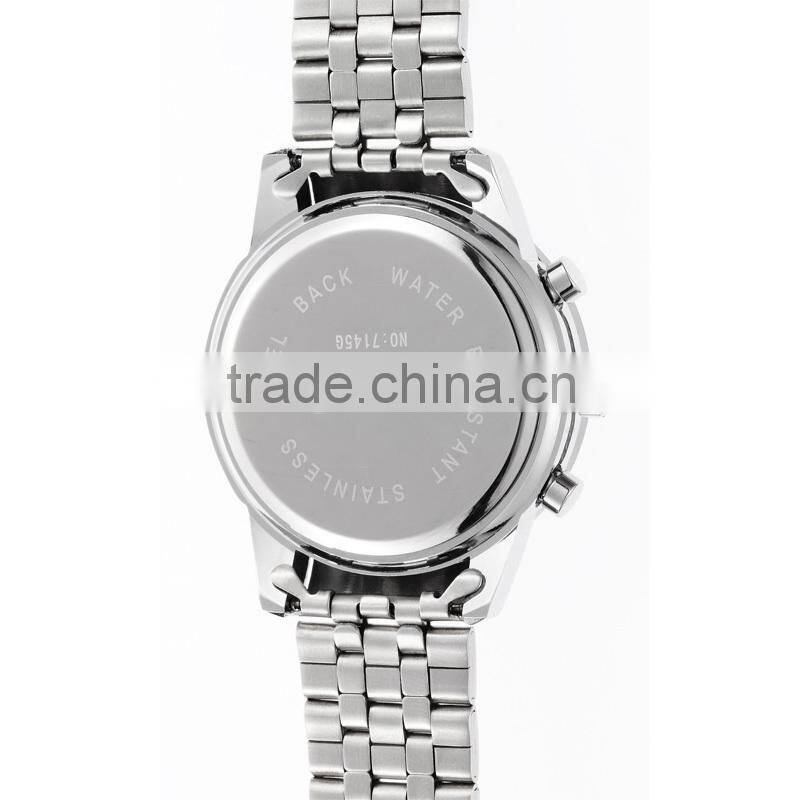SKONE 7145 stainless steel back water resistant watch