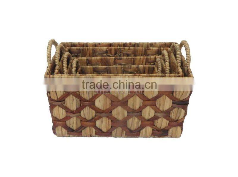 New designs! Rectangular water hyacinth basket/storage basket/ decorative basket with 2 handle