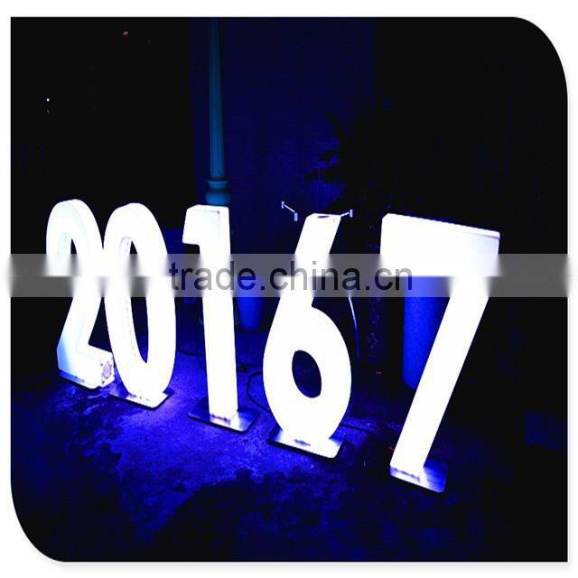 colorful front lit back lit light up small LED lighting numbers sign made in china