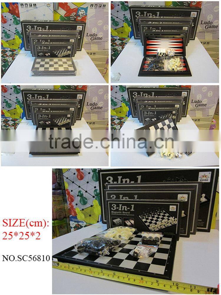 Chess Checkers Backgammon magnetic game for adult