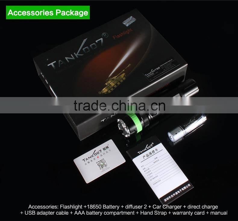 Powerful multi-function rechargeable led flashlight TC18 350 lumen led flashlight